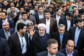 حضور رییس‌جمهور در راهپیمایی ۲۲ بهمن